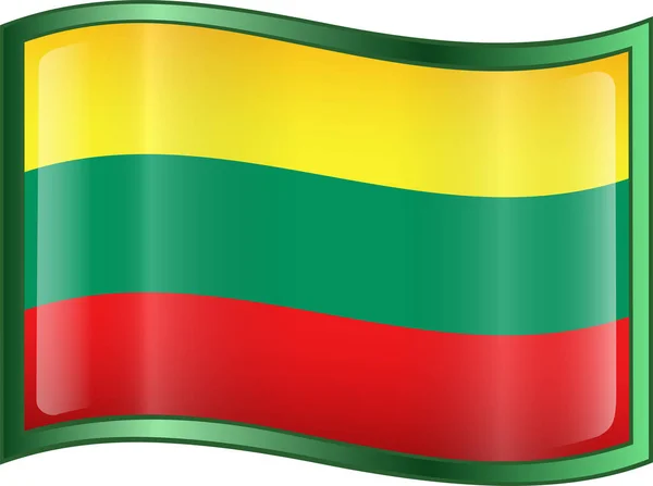 Nemzeti Zászló Lithuania Fehér Alapon — Stock Vector