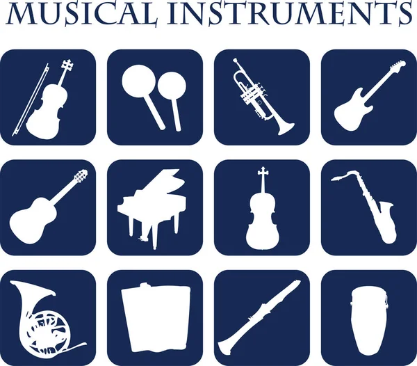 Conjunto Vetorial Instrumentos Musicais —  Vetores de Stock