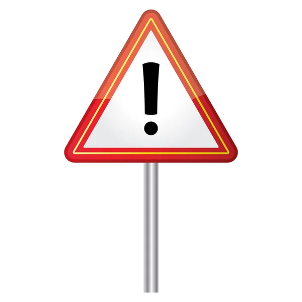 Warning Sign White Background — Stock Vector