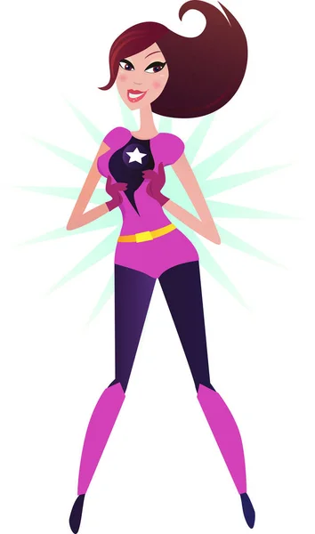 Супер Женщина Костюме Супергероя — стоковый вектор