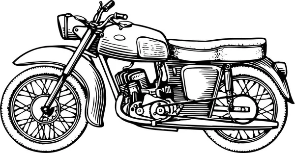 Motocicleta Ilustración Vectorial Dibujado Mano — Vector de stock