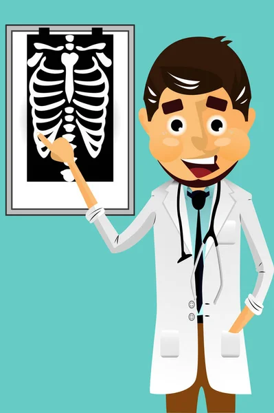 Arzt Zeigt Röntgenbild — Stockvektor