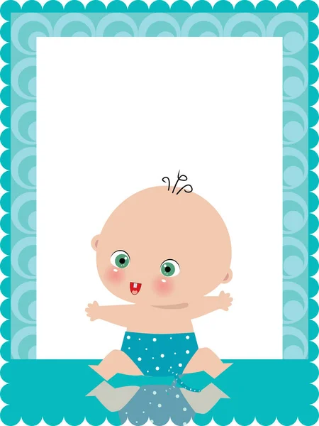 Modelo Cartão Bebê Ilustração Vetorial — Vetor de Stock