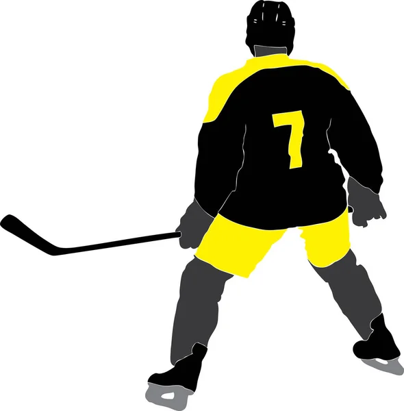Ilustración Jugador Hockey Sobre Hielo — Archivo Imágenes Vectoriales