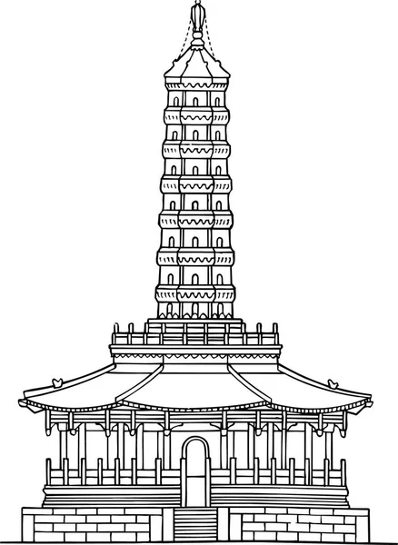 Ilustración Vectorial Del Templo Tailandia — Vector de stock