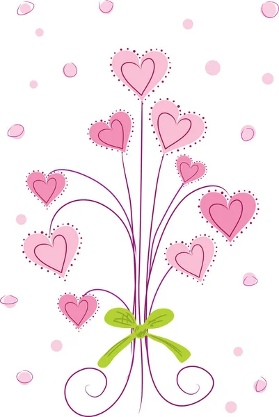 Vector Illustration Beautiful Floral Background Hearts — Stock Vector