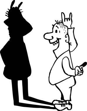 bir adamın vektör karikatürü