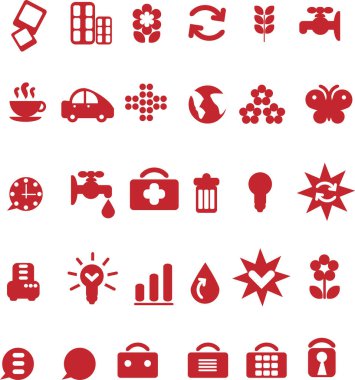 Farklı simgeler kümesi, vektör illüstrasyonu   