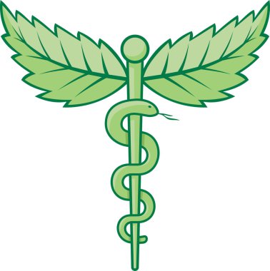 Tıbbi Yılan Caduceus Logo İşareti 