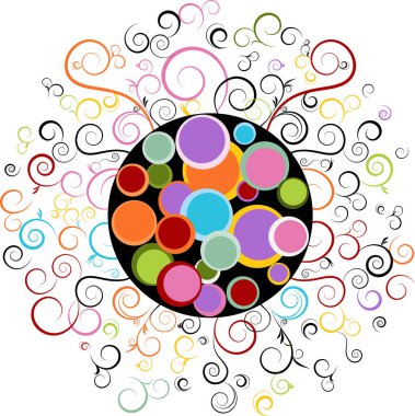 vector illustration of abstract colorful circles clipart