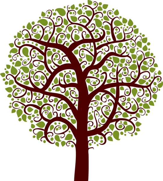 葉と枝を持つツリー — ストックベクタ