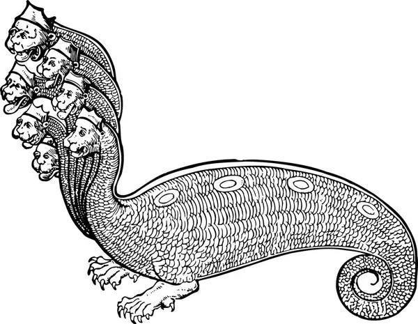 ドラゴンのベクターハンド描画 — ストックベクタ