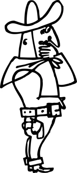 Homem Dos Desenhos Animados Chapéu Cowboy — Vetor de Stock