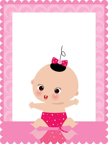 Menina Bebê Vestido Rosa — Vetor de Stock