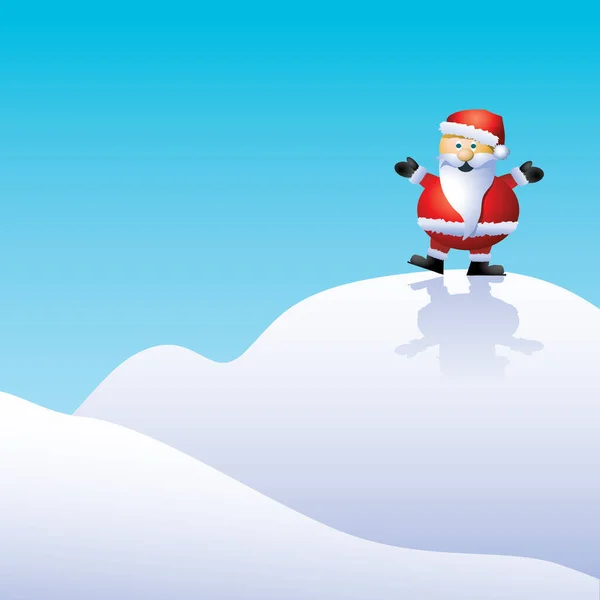 Babbo Natale Sulla Neve Illustrazione Vettoriale — Vettoriale Stock