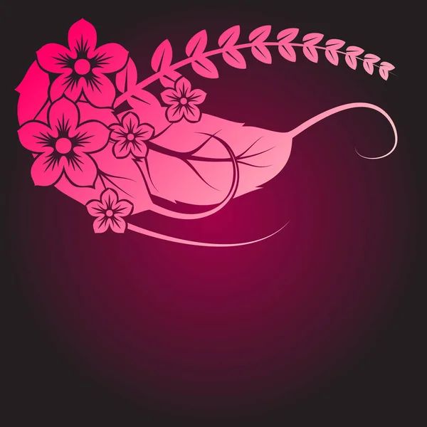 具有美丽粉红花朵的美丽花朵背景的矢量图 — 图库矢量图片