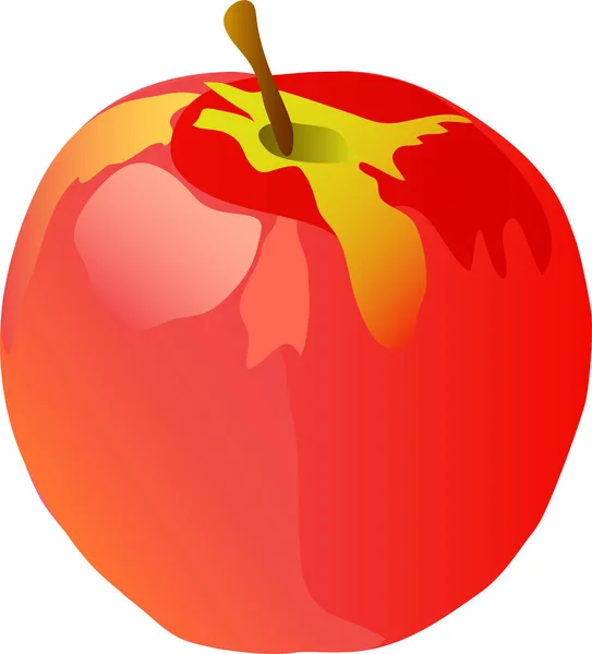 Red Apple Illustration Vector White Background — Stock Vector