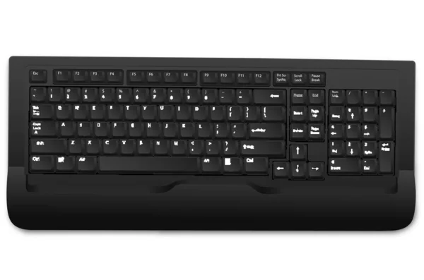 Modern Black Keyboard White Background — Stock Vector