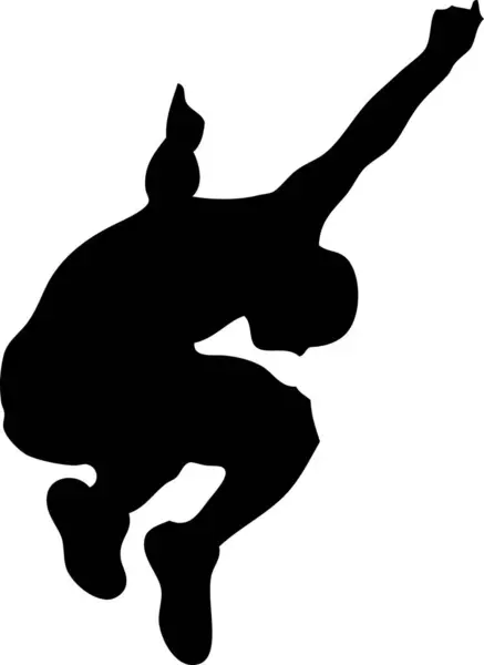 Силуэт Прыгающего Человека Белом Фоне — стоковый вектор