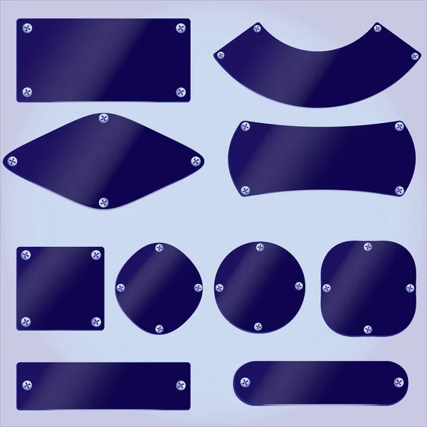 Jeu Bannières Bleues Illustration Vectorielle — Image vectorielle
