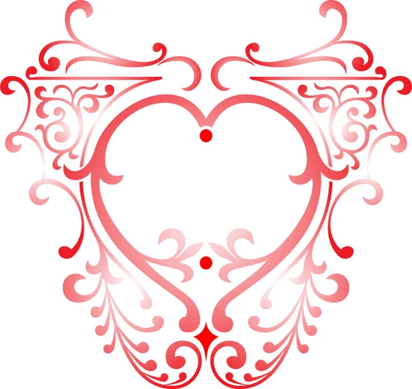 Coração Com Ornamento Floral Ilustração Vetorial — Vetor de Stock