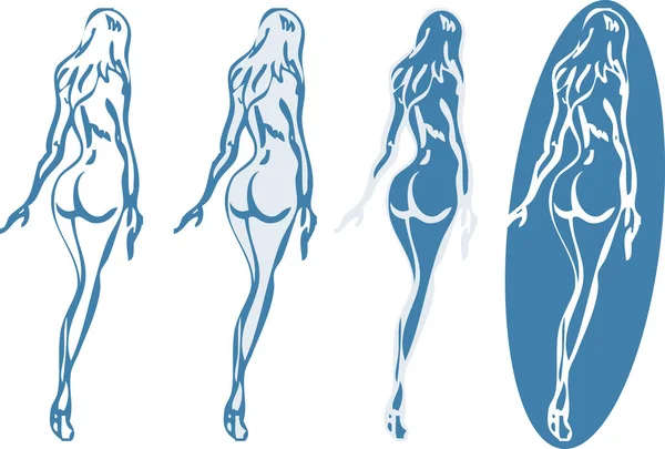 Frau Körper Symbole Vektor Illustration — Stockvektor