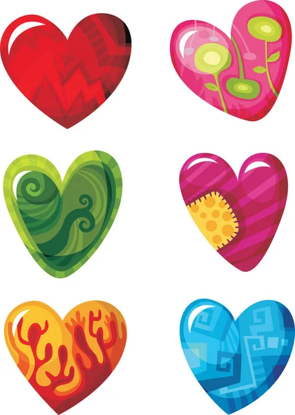 Set Icone Colorate San Valentino — Vettoriale Stock