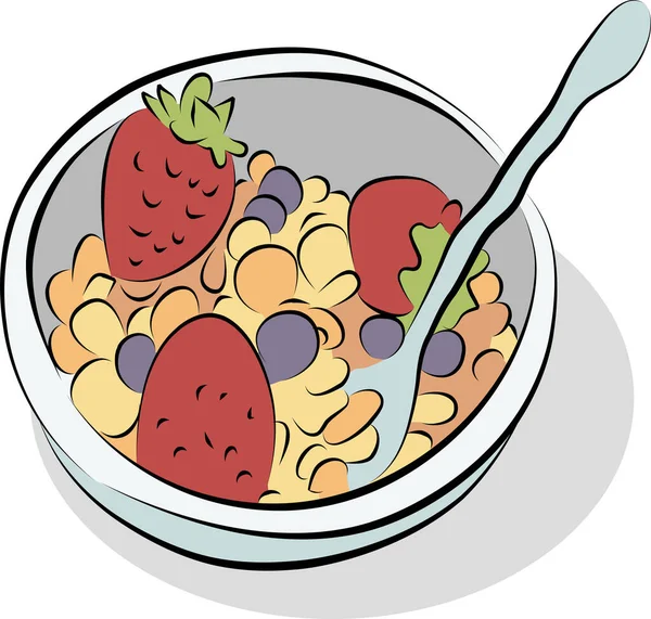 Illustration Vectorielle Petit Déjeuner Aux Céréales — Image vectorielle