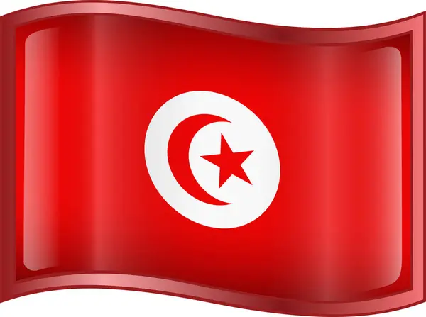 Bandeira Tunisia Armação Redonda —  Vetores de Stock