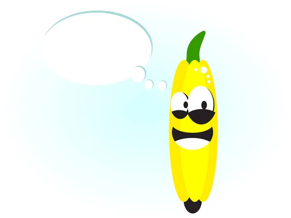 바나나의 캐릭터 흰색에 — 스톡 벡터