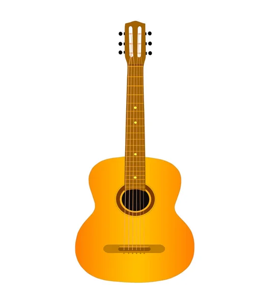 Icono Guitarra Ilustración Plana Vector Color Sobre Fondo Blanco — Archivo Imágenes Vectoriales
