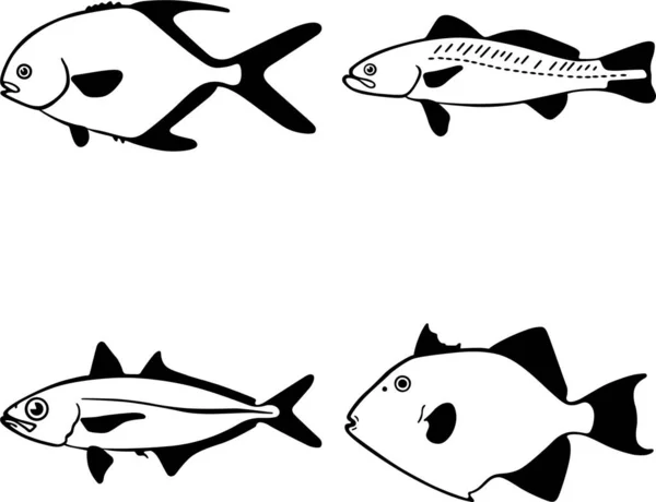 鱼群图标的向量集 — 图库矢量图片