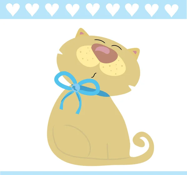 Cute Cat Bow Vector Illustration Graphic Design — Stock Vector