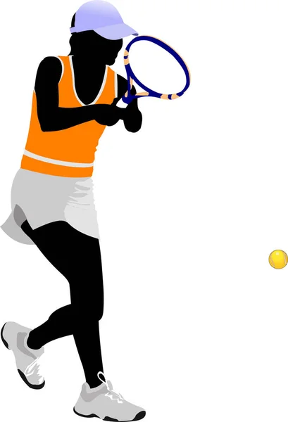 Tennis Spelare Vektor Illustration — Stock vektor