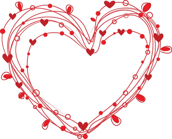 Illustration Vectorielle Cœur Coeurs Rouges Sur Fond Blanc — Image vectorielle