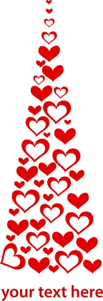 Валентинне Дерево Ілюстрацією Сердець — стоковий вектор