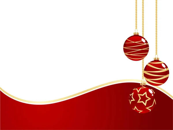 Boules Noël Rouges Sur Fond Blanc Illustration Vectorielle — Image vectorielle