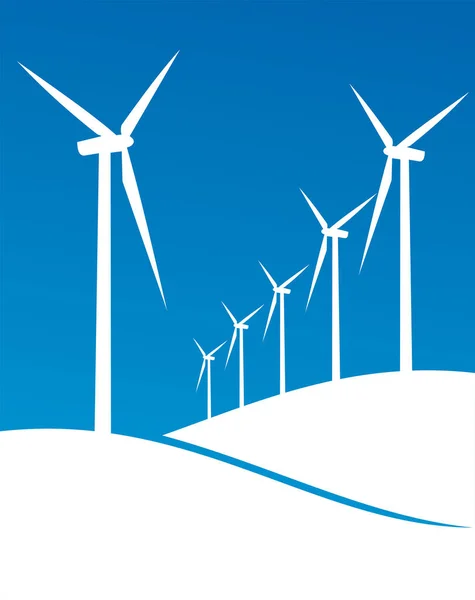 Wind Turbines Vector Illustration — Stock Vector