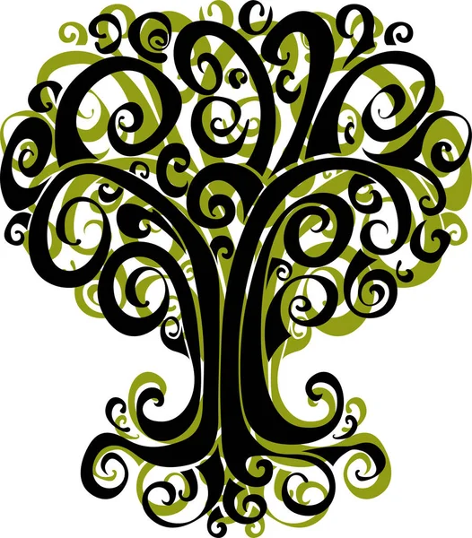 Vector Illustration Tree Background — Stockvektor