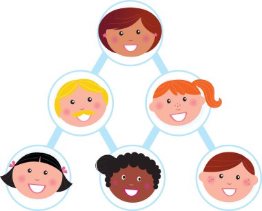 Farklı ırklardan bir grup mutlu insan. 