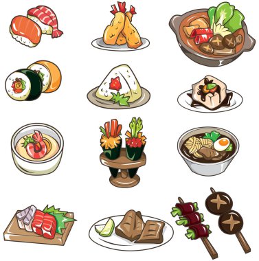 Japon yemeği seti.