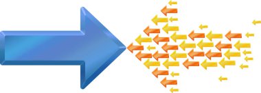 zıt oklar vektör illüstrasyonu