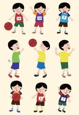 Oyun oynayan bir grup sevimli çocuk.