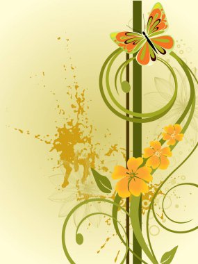 Çiçeklerin ve çiçek elementlerinin vektör arkaplanı