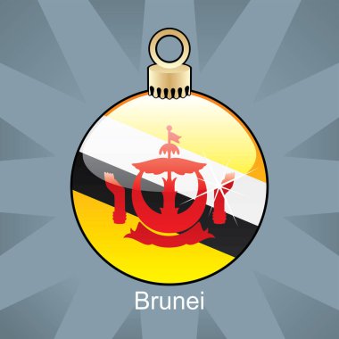 Bayrak brunei ile süslenmiş bir Noel.