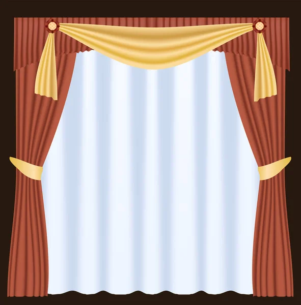 Brown Curtains Theater Vector Illustration — Stock Vector
