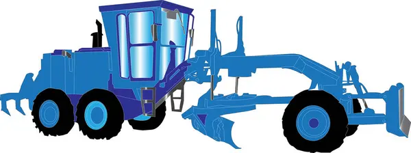 Traktor Modrým Přívěsem Vektorová Ilustrace — Stockový vektor