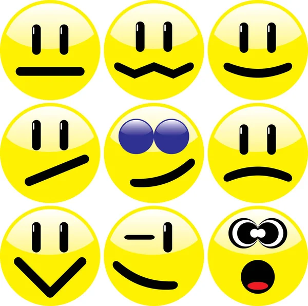 Κίτρινο Smileys Διανυσματική Απεικόνιση — Διανυσματικό Αρχείο
