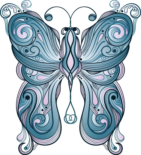 Beautiful Abstract Hand Drawn Butterfly Vector Illustration — Stock Vector