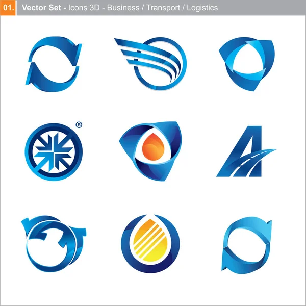 soyut logo koleksiyonu, vektör illüstrasyonu